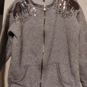 United Colors Of Benetton Gray Jacket with Sequin Accents Size 8
